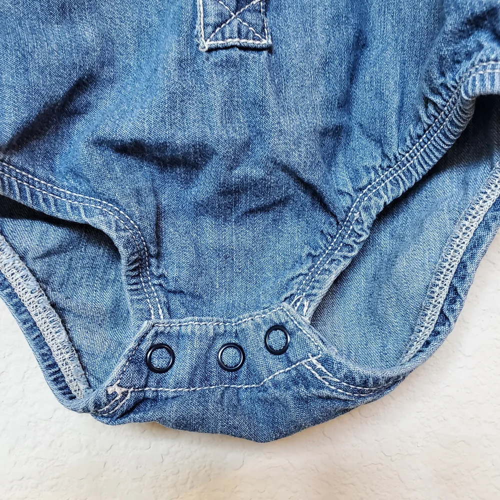 OshKosh B'gosh Blue Denim Baby One Piece. Size 24m